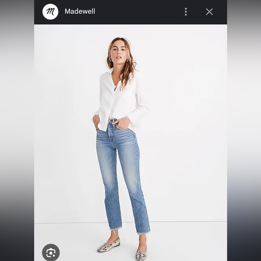Madewell light wash fitted jeans